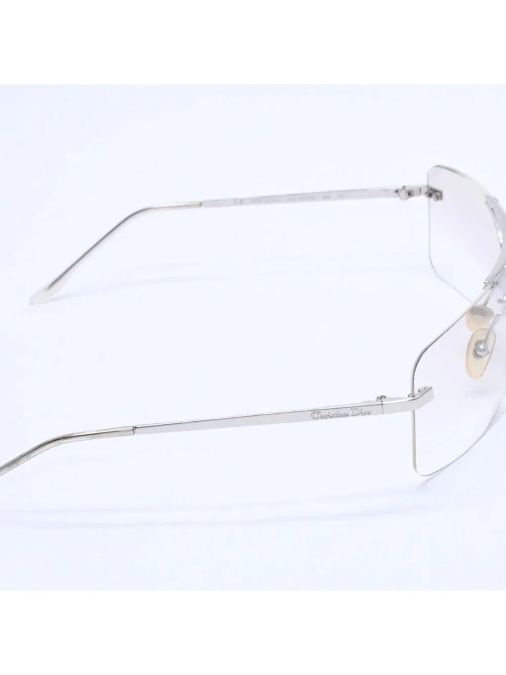 Dior Rimless Sunglasses Silver Gray Gradient Lens Eyewear